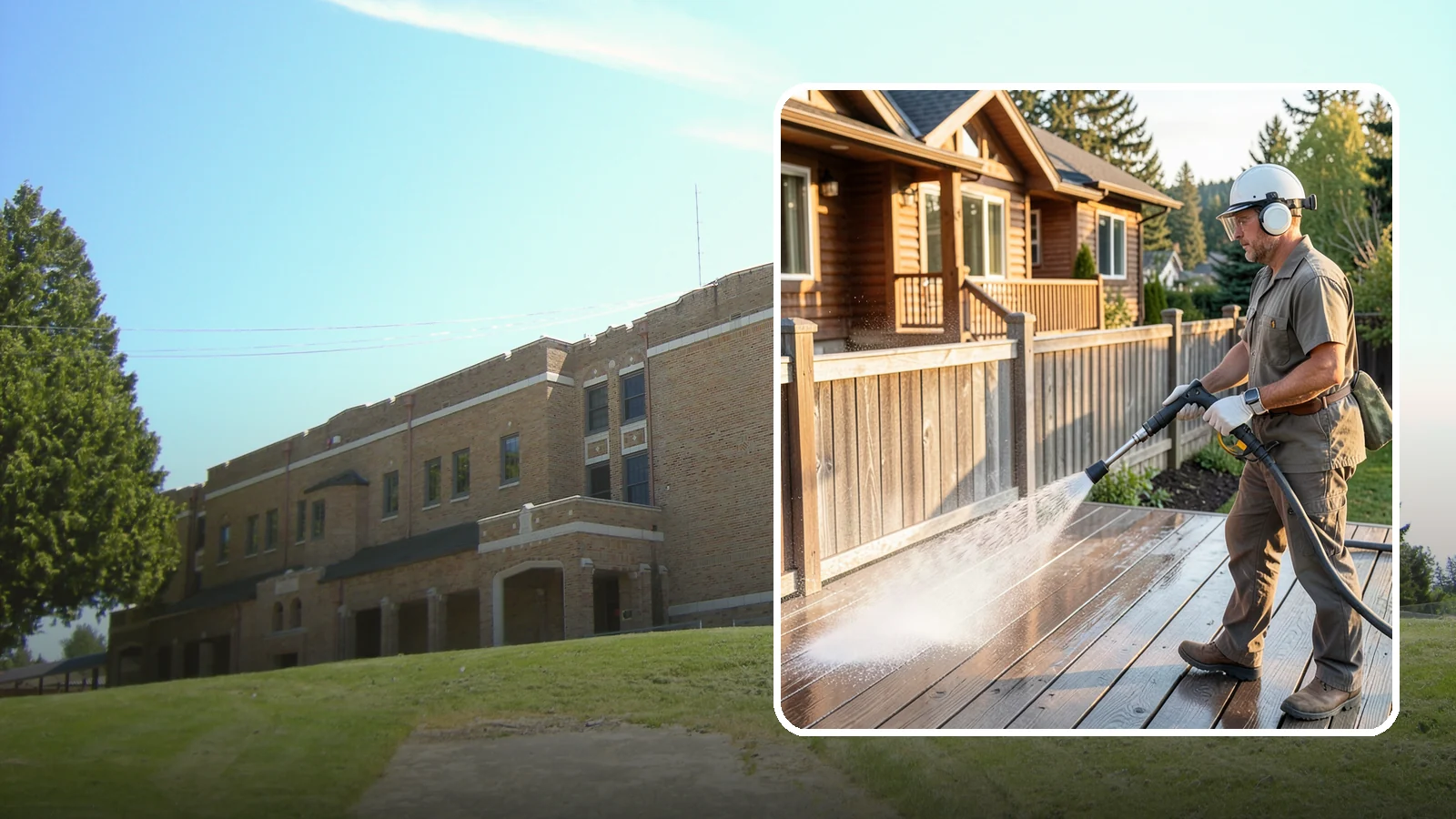 Wood Restoration in Maple Valley, King County, WA - Full restoration of gray, weathered wood surfaces that strips old finish, brightens the grain, and readies boards for lasting...