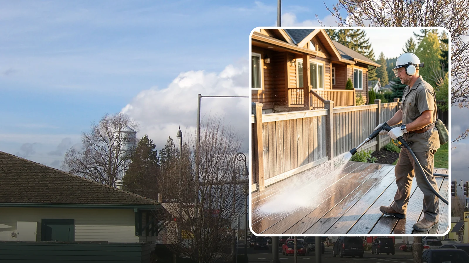 Wood Restoration in Marysville, Snohomish County, WA - Full restoration of gray, weathered wood surfaces that strips old finish, brightens the grain, and readies boards for lasting...