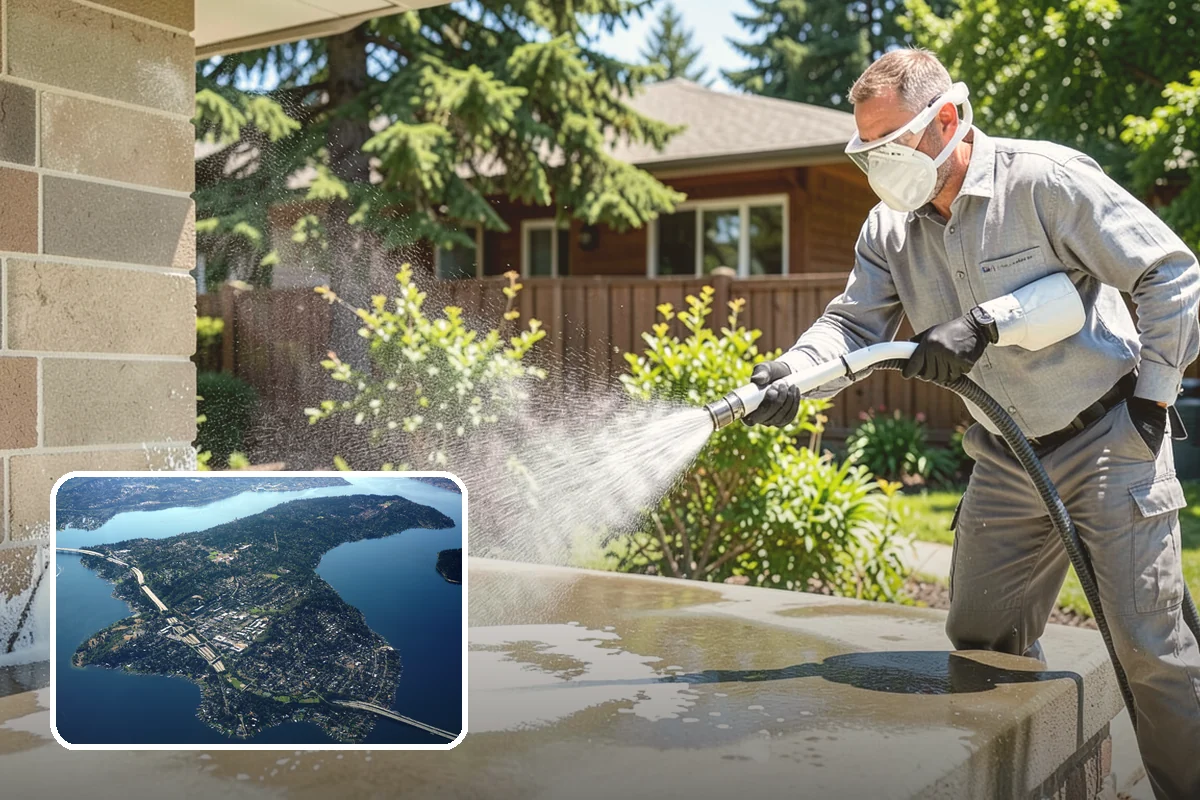Wood Restoration in Mercer Island, King County, WA - Reverses gray weathering and reveals fresh wood tone