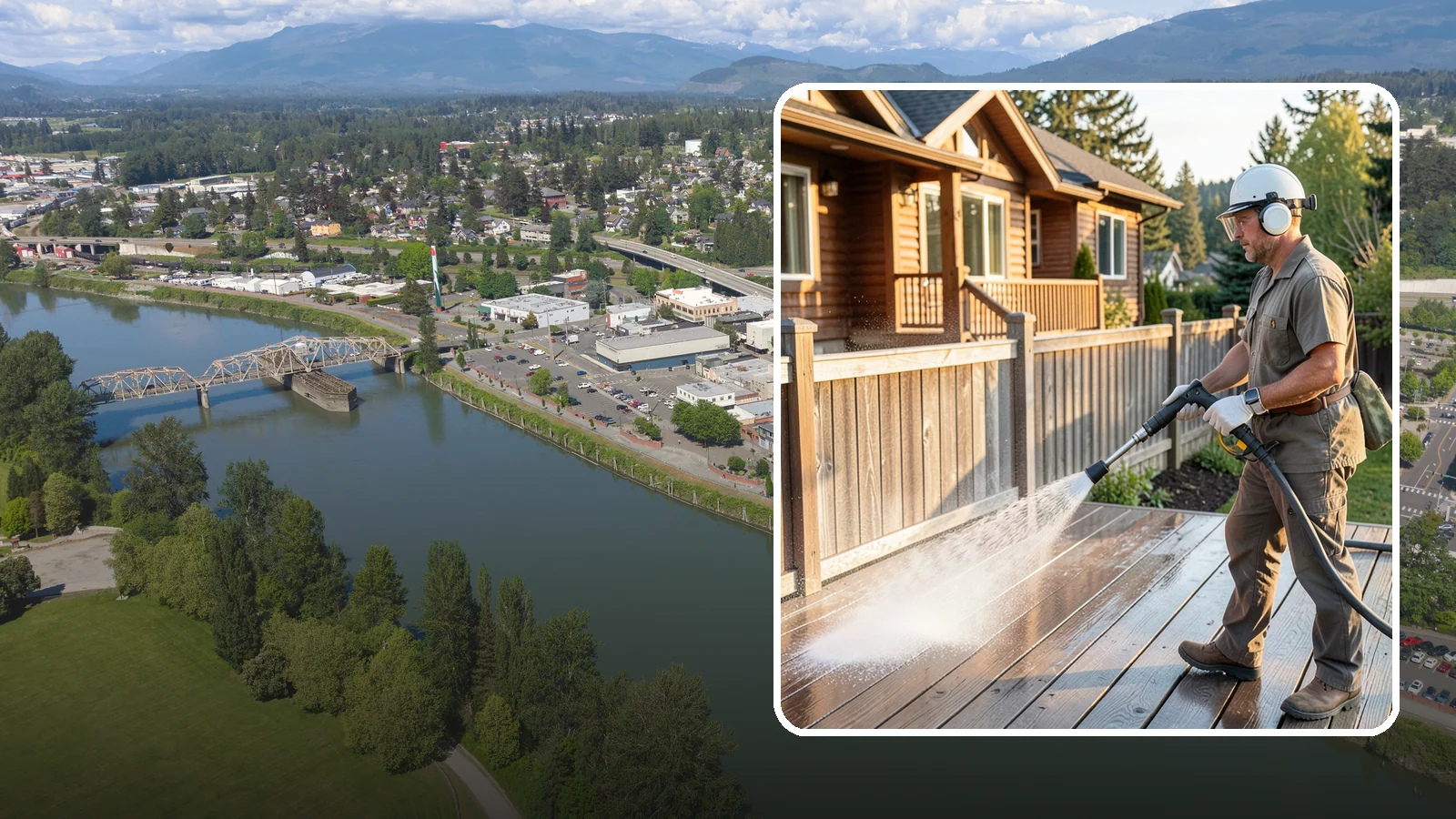 Wood Restoration in Mount Vernon, Skagit County, WA - Full restoration of gray, weathered wood surfaces that strips old finish, brightens the grain, and readies boards for lasting...