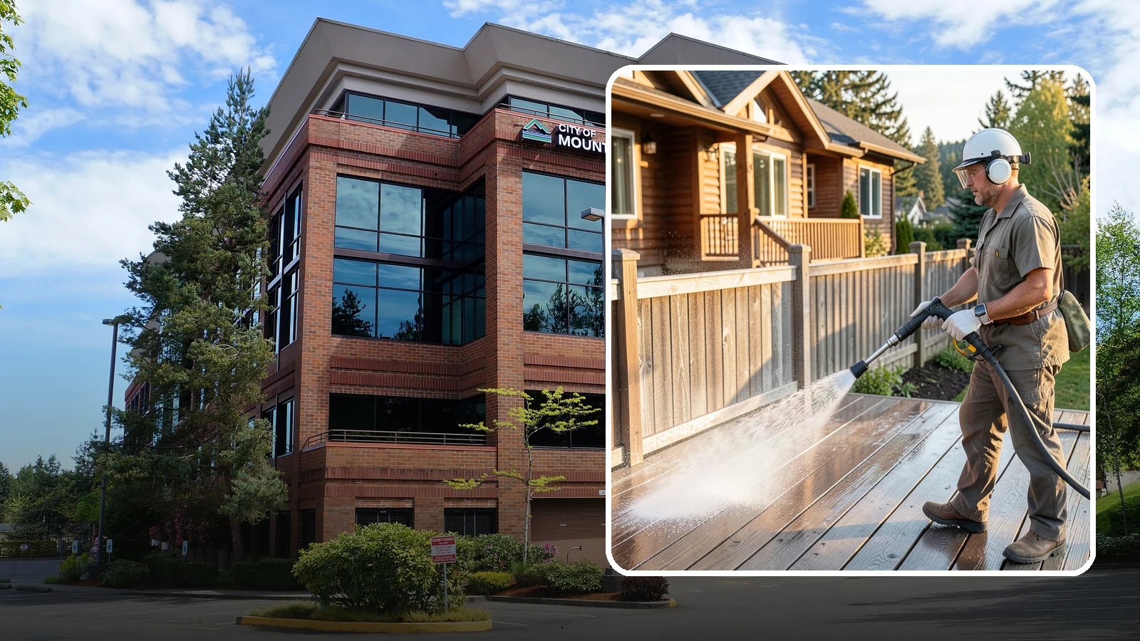 Wood Restoration in Mountlake Terrace, Snohomish County, WA - Full restoration of gray, weathered wood surfaces that strips old finish, brightens the grain, and readies boards for lasting...