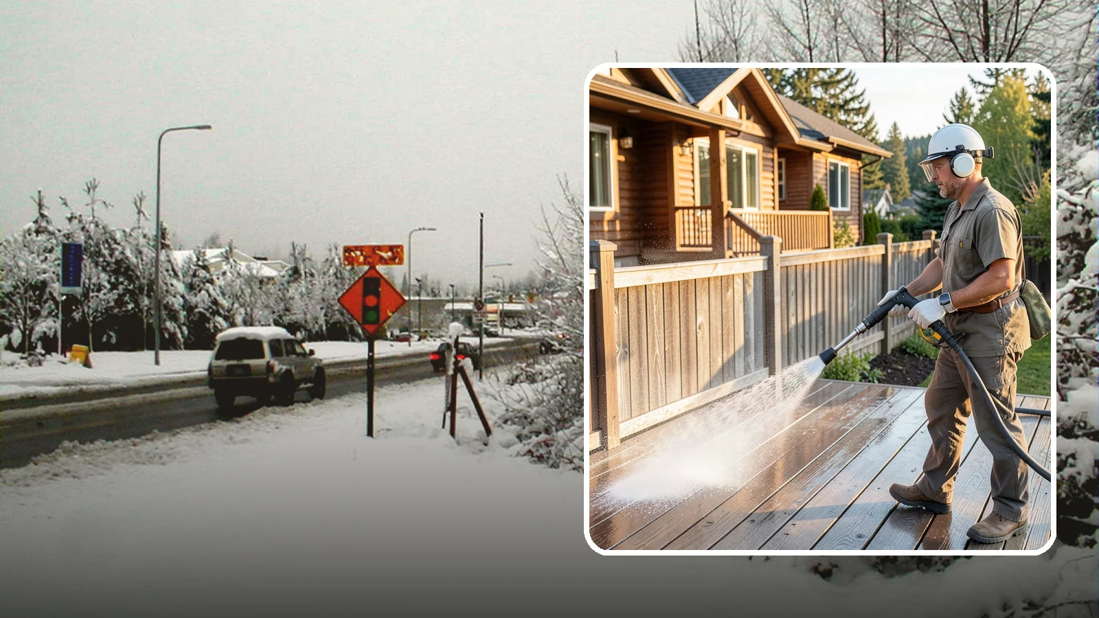 Wood Restoration in Newcastle, King County, WA - Full restoration of gray, weathered wood surfaces that strips old finish, brightens the grain, and readies boards for lasting...