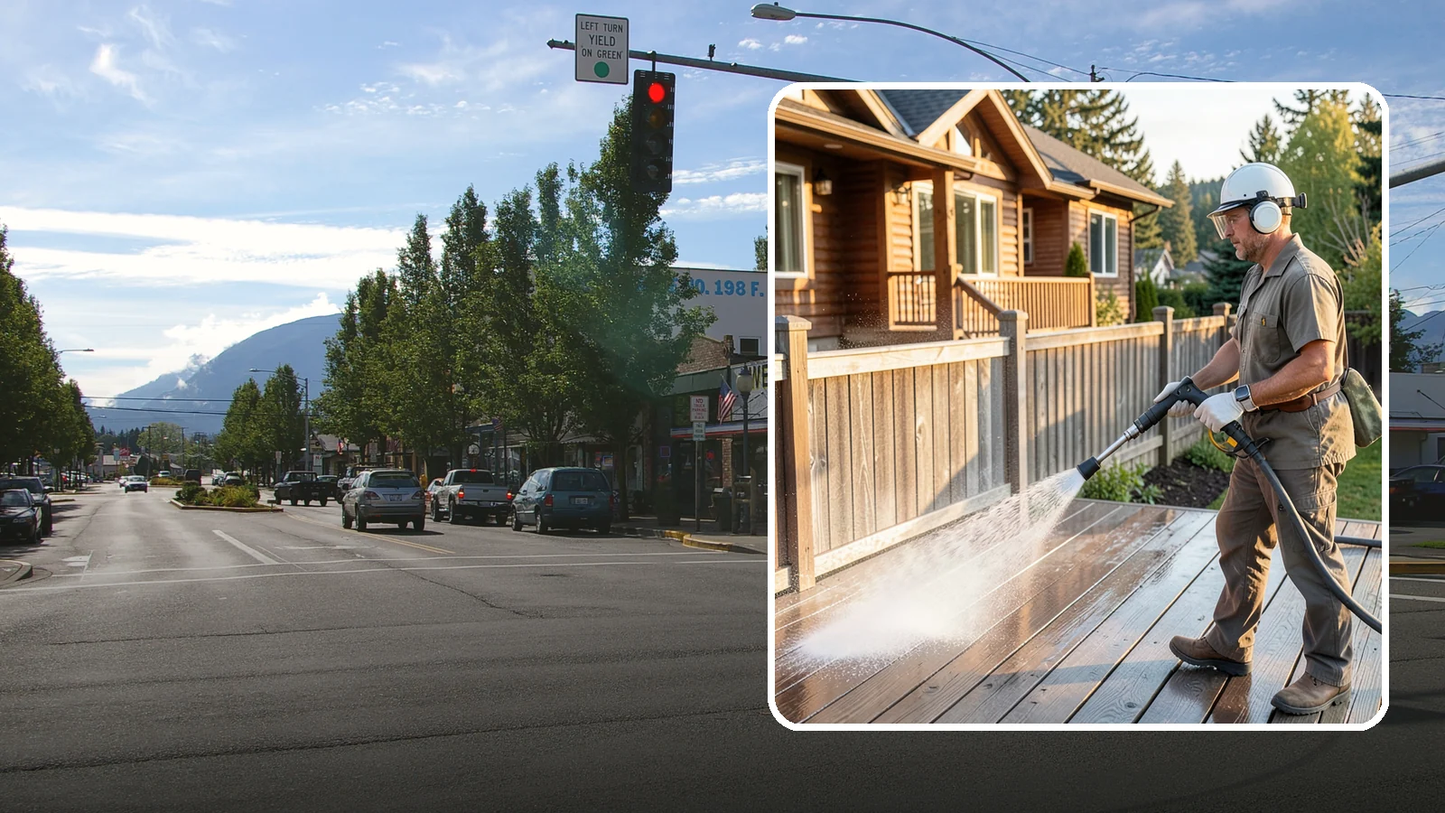 Wood Restoration in North Bend, King County, WA - Full restoration of gray, weathered wood surfaces that strips old finish, brightens the grain, and readies boards for lasting...