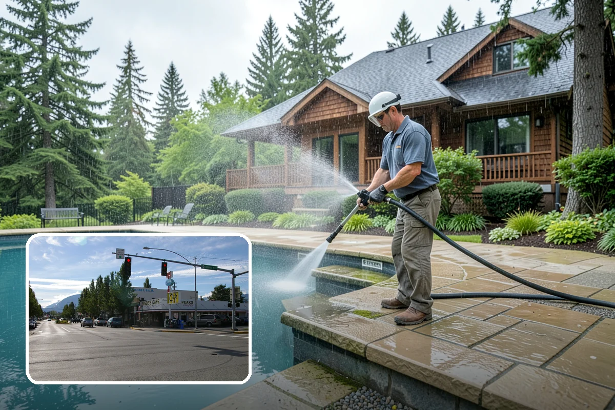 Wood Restoration in North Bend, King County, WA - Reverses gray weathering and reveals fresh wood tone