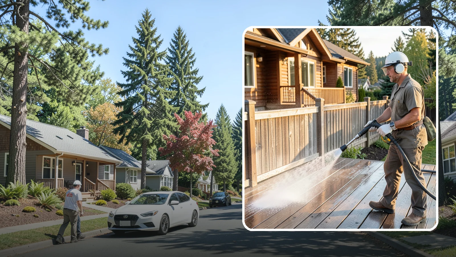 Wood Restoration in Orting, Pierce County, WA - Full restoration of gray, weathered wood surfaces that strips old finish, brightens the grain, and readies boards for lasting...