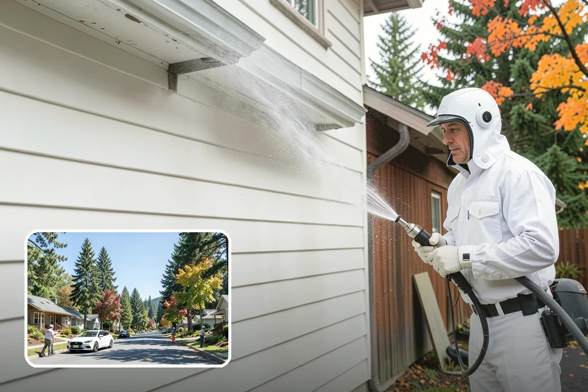 Wood Restoration in Orting, Pierce County, WA - Reverses gray weathering and reveals fresh wood tone