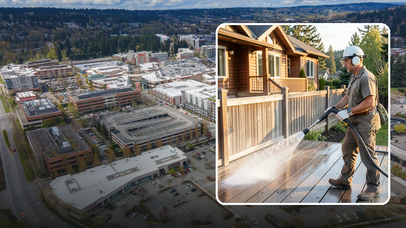 Wood Restoration in Redmond, King County, WA - Full restoration of gray, weathered wood surfaces that strips old finish, brightens the grain, and readies boards for lasting...