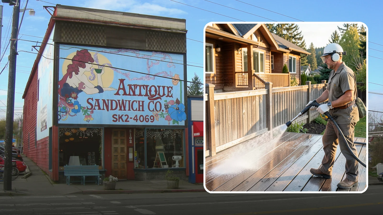 Wood Restoration in Ruston, Pierce County, WA - Full restoration of gray, weathered wood surfaces that strips old finish, brightens the grain, and readies boards for lasting...