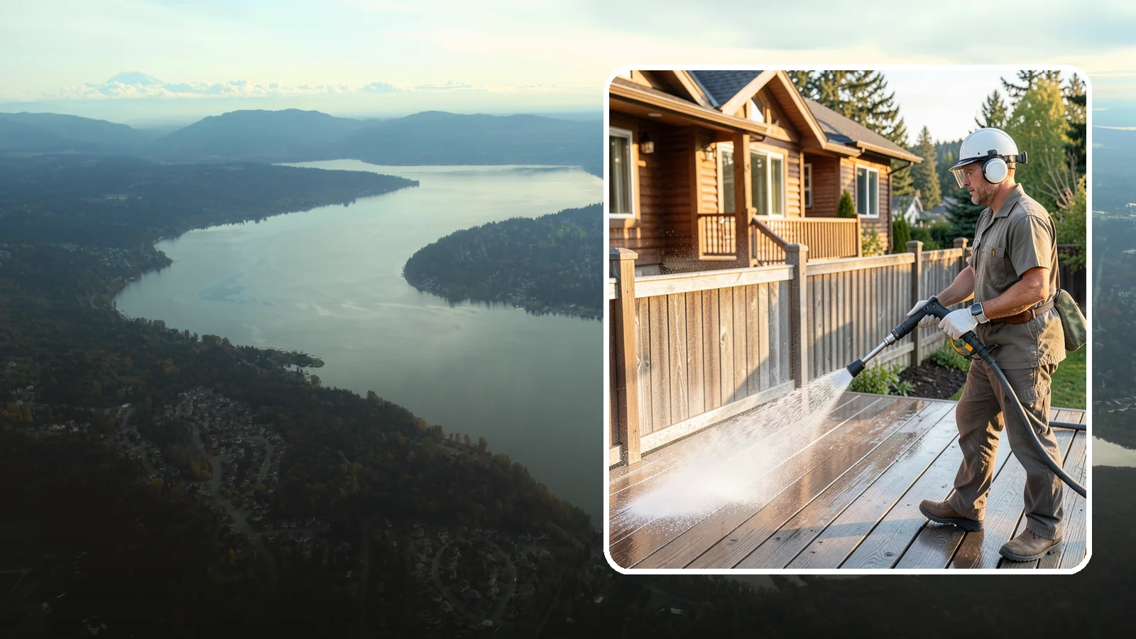 Wood Restoration in Sammamish, King County, WA - Full restoration of gray, weathered wood surfaces that strips old finish, brightens the grain, and readies boards for lasting...