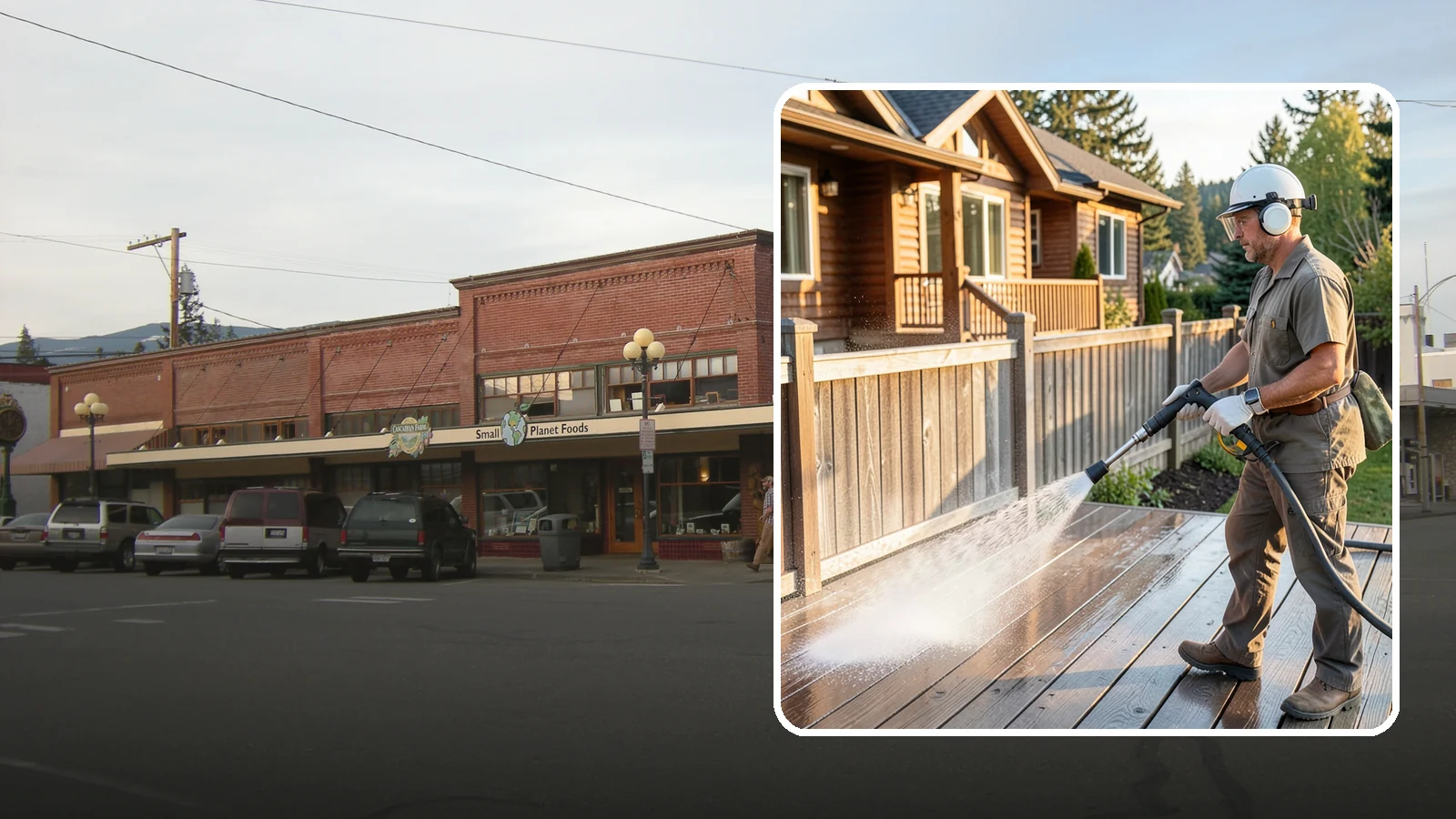 Wood Restoration in Sedro-Woolley, Skagit County, WA - Full restoration of gray, weathered wood surfaces that strips old finish, brightens the grain, and readies boards for lasting...
