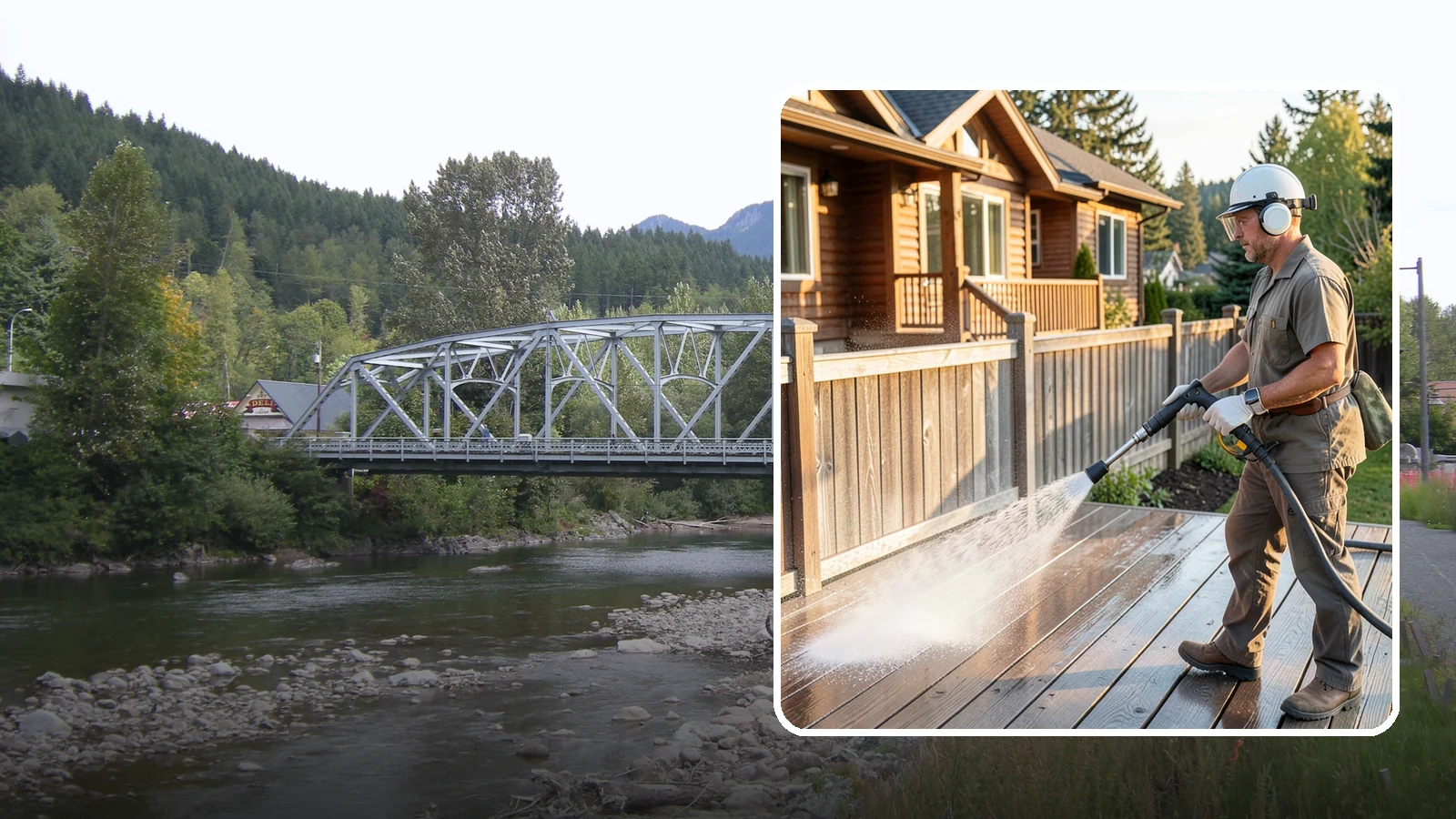 Wood Restoration in Skykomish, King County, WA - Full restoration of gray, weathered wood surfaces that strips old finish, brightens the grain, and readies boards for lasting...