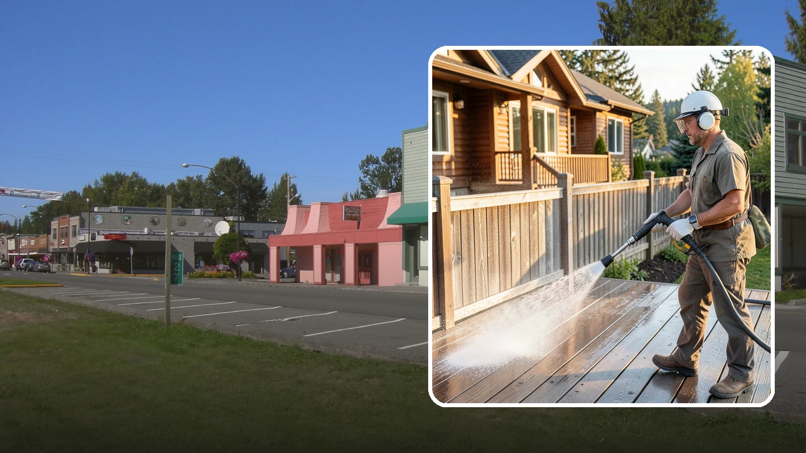 Wood Restoration in Snoqualmie, King County, WA - Full restoration of gray, weathered wood surfaces that strips old finish, brightens the grain, and readies boards for lasting...