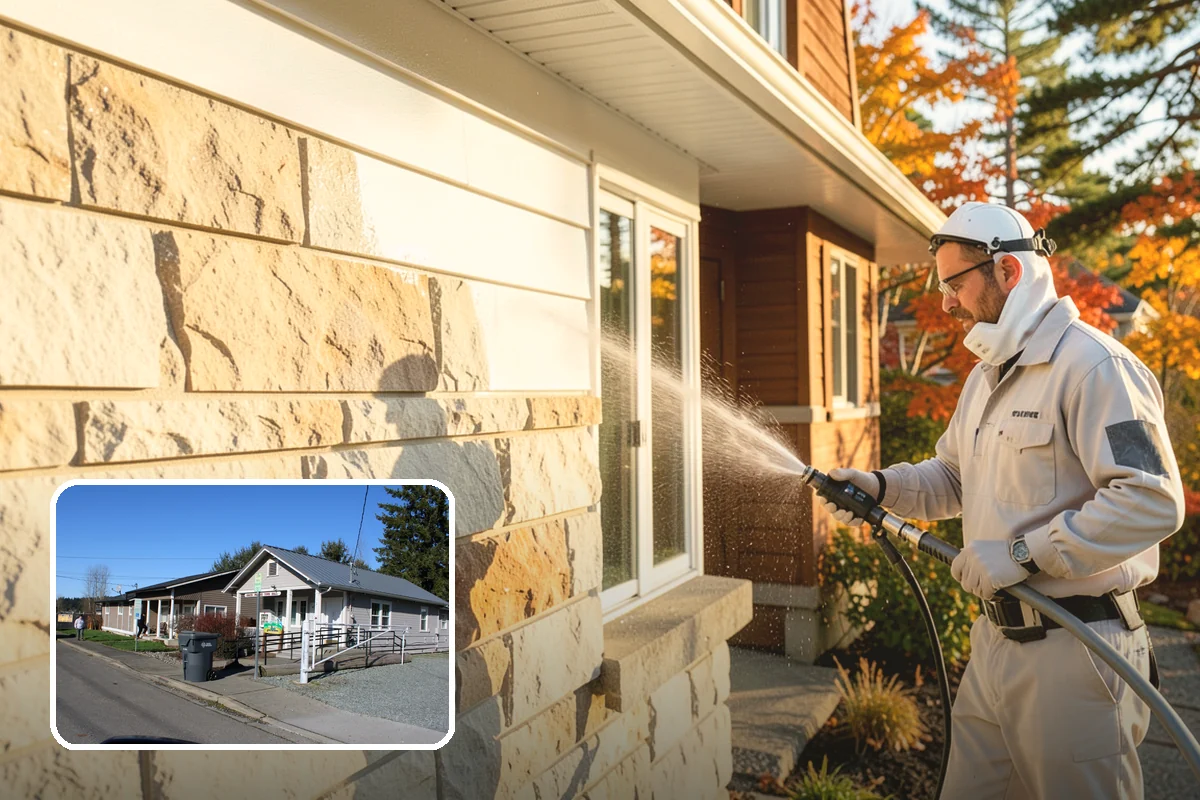 Wood Restoration in South Prairie, Pierce County, WA - Reverses gray weathering and reveals fresh wood tone