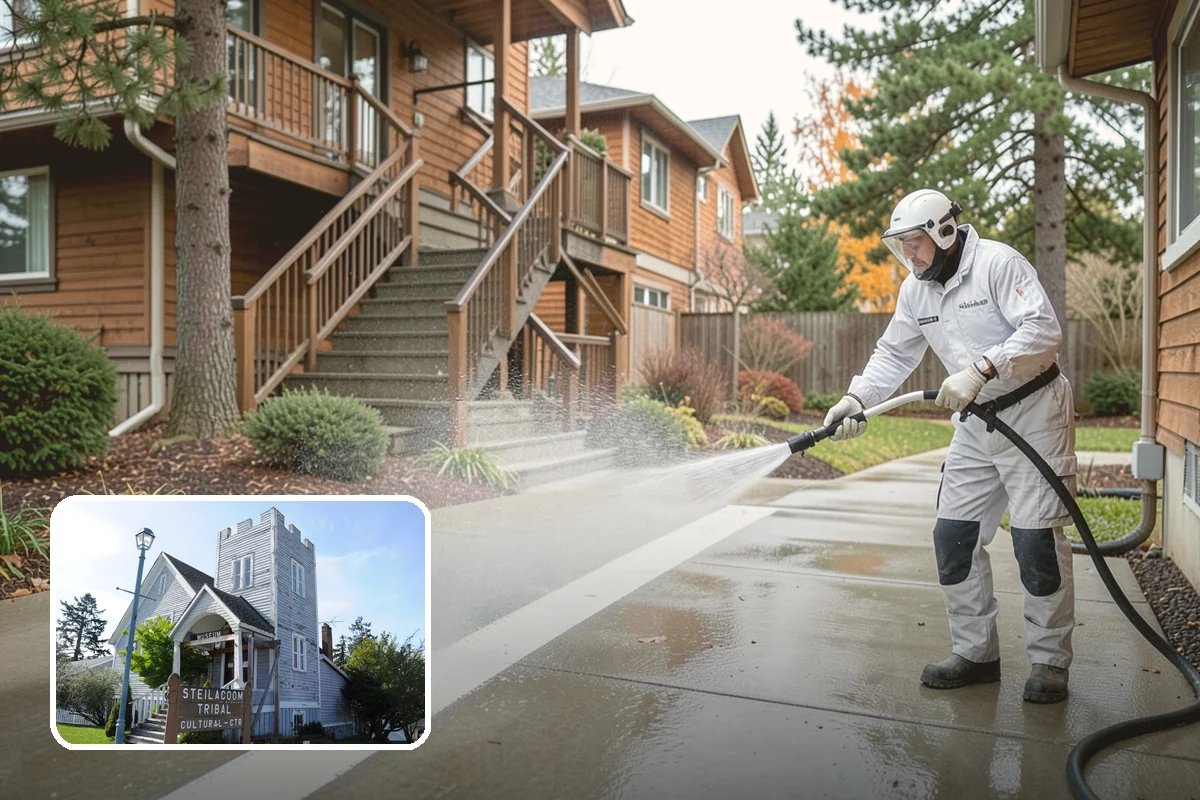 Wood Restoration in Steilacoom, Pierce County, WA - Reverses gray weathering and reveals fresh wood tone