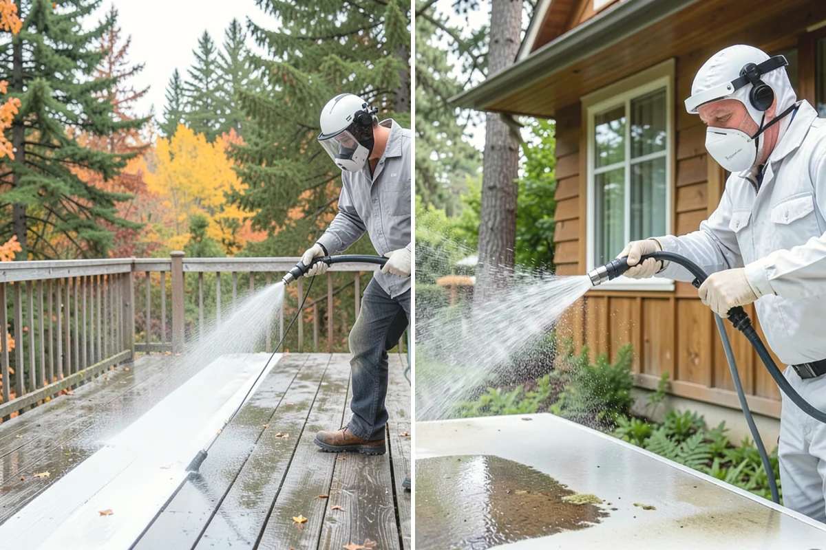 Wood Restoration in Steilacoom, Pierce County, WA - Apply stripper to remove old stain, sealer, or paint