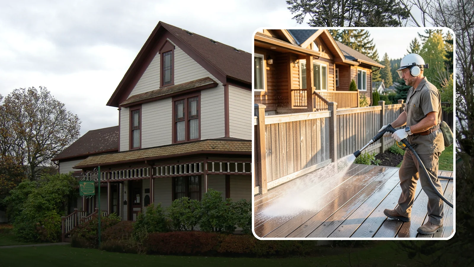 Wood Restoration in Sumner, Pierce County, WA - Full restoration of gray, weathered wood surfaces that strips old finish, brightens the grain, and readies boards for lasting...