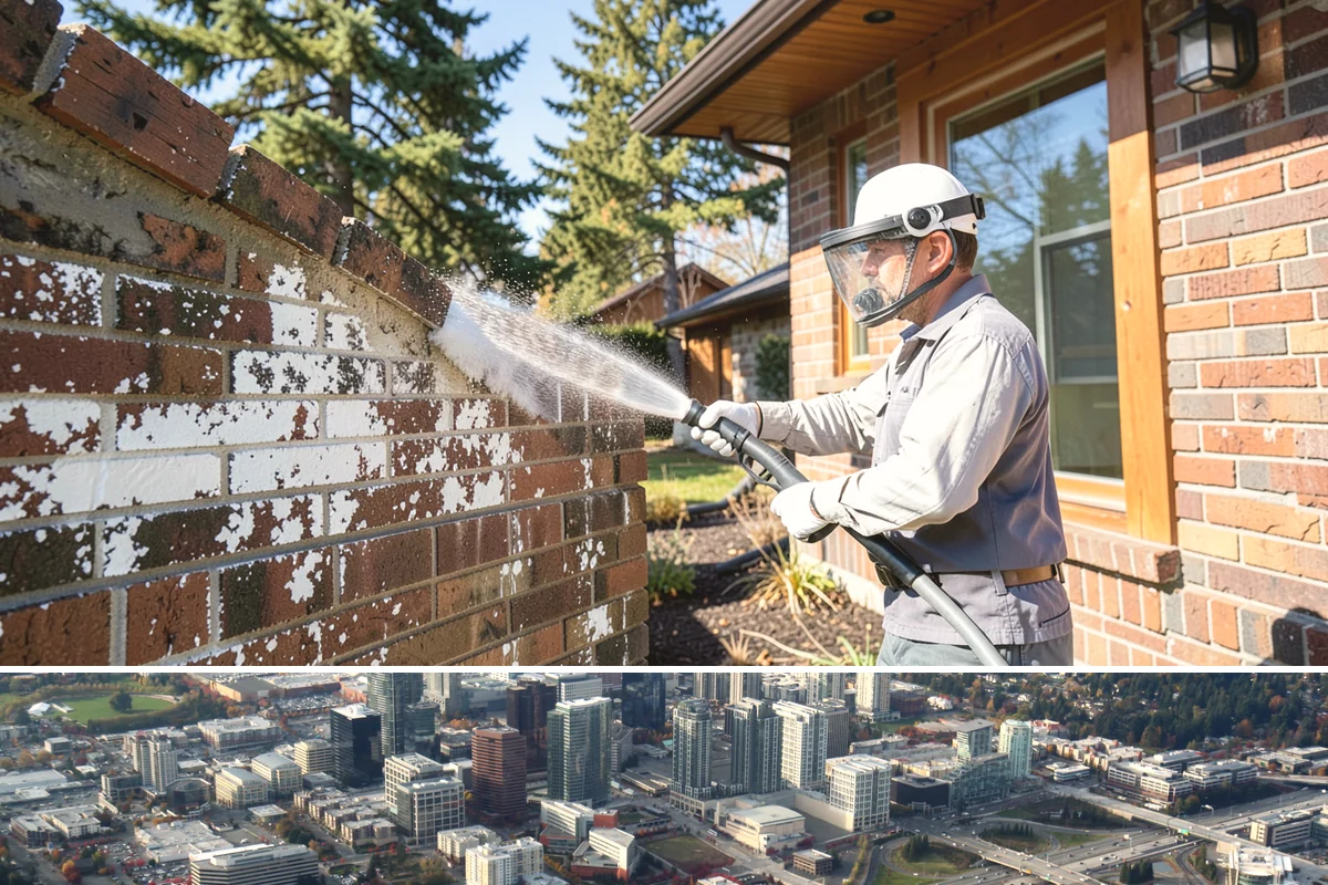 Wood Siding Washing in Bellevue, King County, WA - Late spring through summer offers the dry days wood needs to fully cure before any sealer is applied.