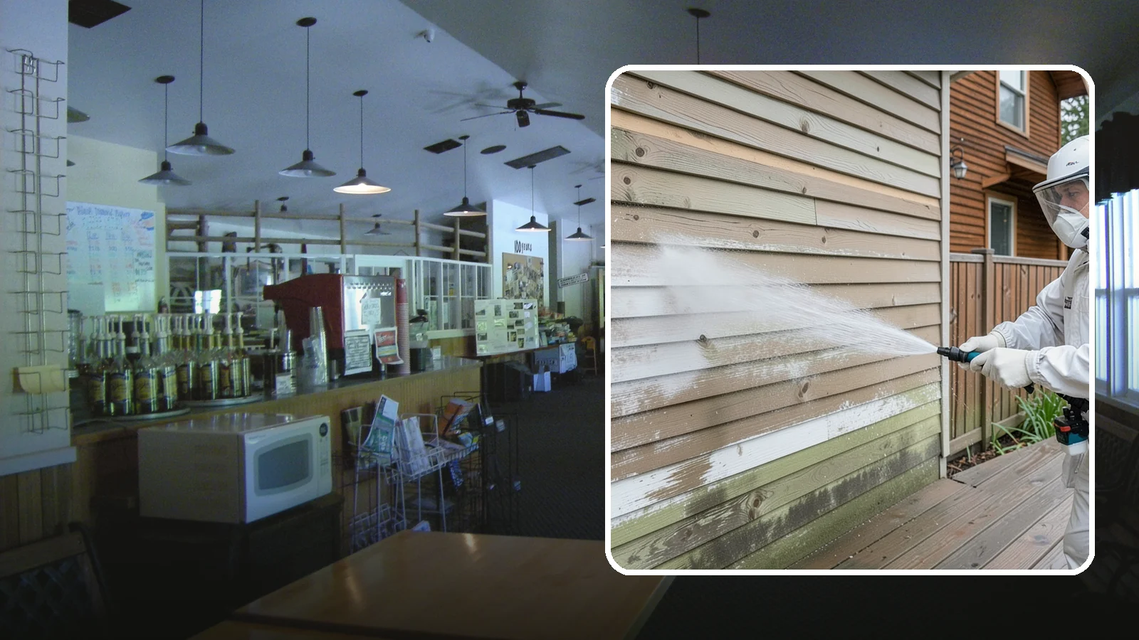 Wood Siding Washing in Black Diamond, King County, WA - Wood siding washing removes mildew and gray weathering from natural boards using gentle methods that will not raise the grain.