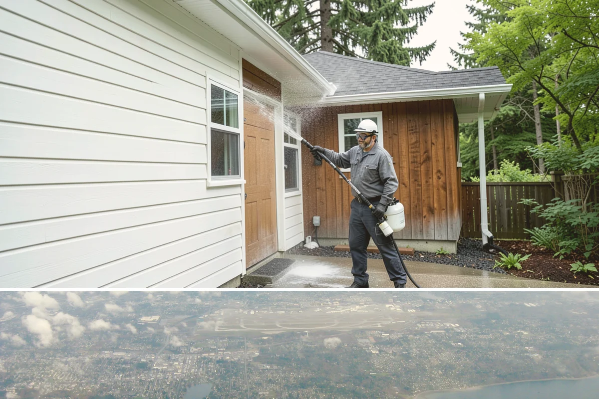 Wood Siding Washing in Burien, King County, WA - Late spring through summer offers the dry days wood needs to fully cure before any sealer is applied.
