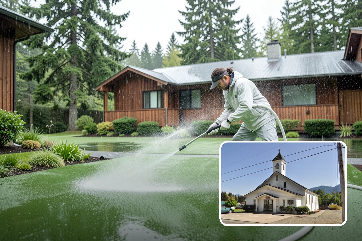 Wood Siding Washing in Concrete, Skagit County, WA - Cleans without raising or splintering the grain