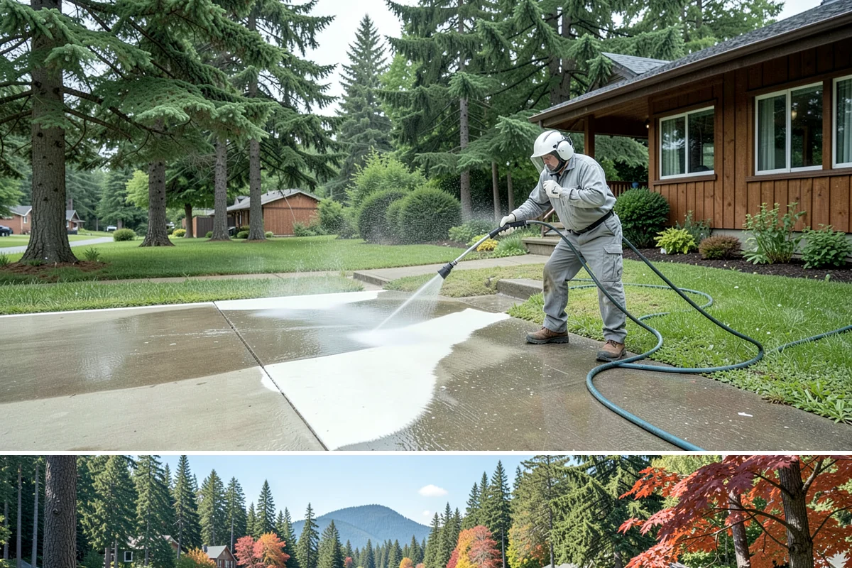 Wood Siding Washing in Covington, King County, WA - Late spring through summer offers the dry days wood needs to fully cure before any sealer is applied.
