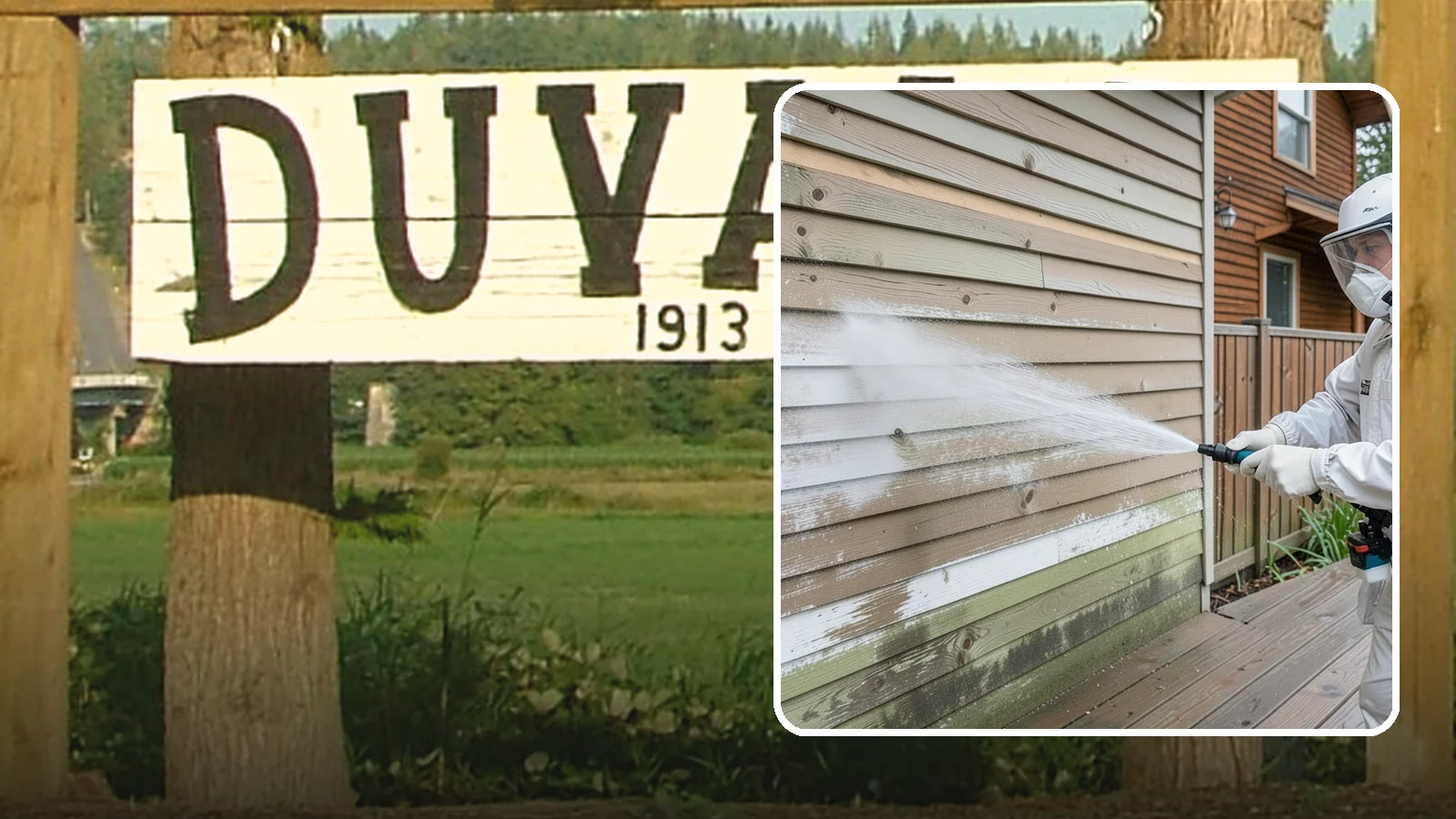 Wood Siding Washing in Duvall, King County, WA - Wood siding washing removes mildew and gray weathering from natural boards using gentle methods that will not raise the grain.