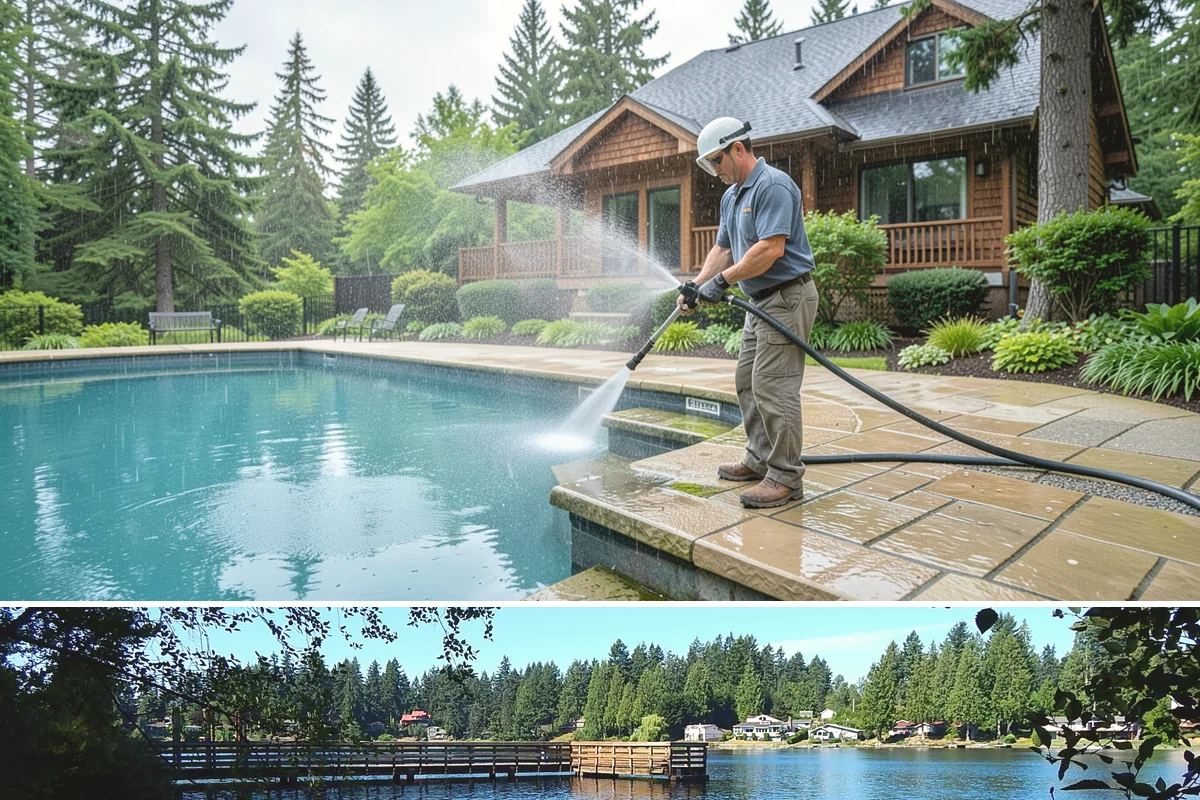 Wood Siding Washing in Federal Way, King County, WA - Late spring through summer offers the dry days wood needs to fully cure before any sealer is applied.