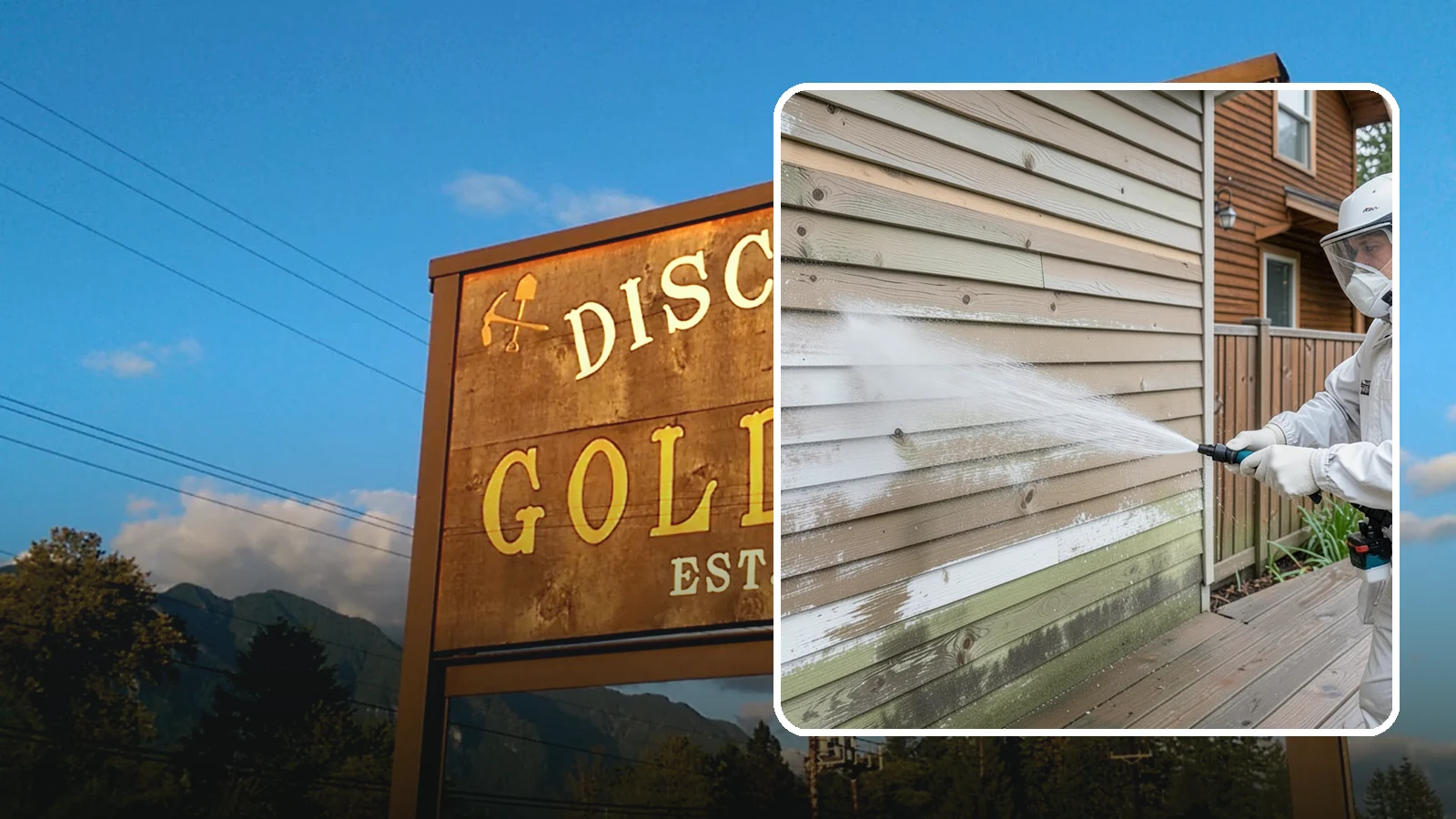 Wood Siding Washing in Gold Bar, Snohomish County, WA - Wood siding washing removes mildew and gray weathering from natural boards using gentle methods that will not raise the grain.