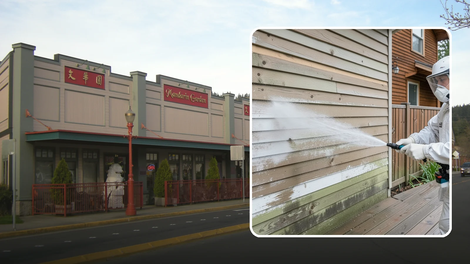 Wood Siding Washing in Issaquah, King County, WA - Wood siding washing removes mildew and gray weathering from natural boards using gentle methods that will not raise the grain.