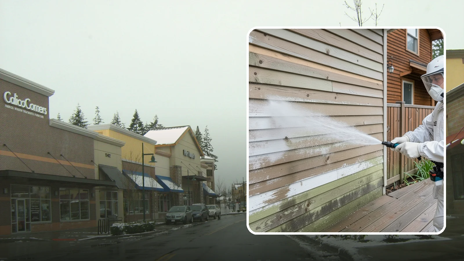 Wood Siding Washing in Mill Creek, Snohomish County, WA - Wood siding washing removes mildew and gray weathering from natural boards using gentle methods that will not raise the grain.