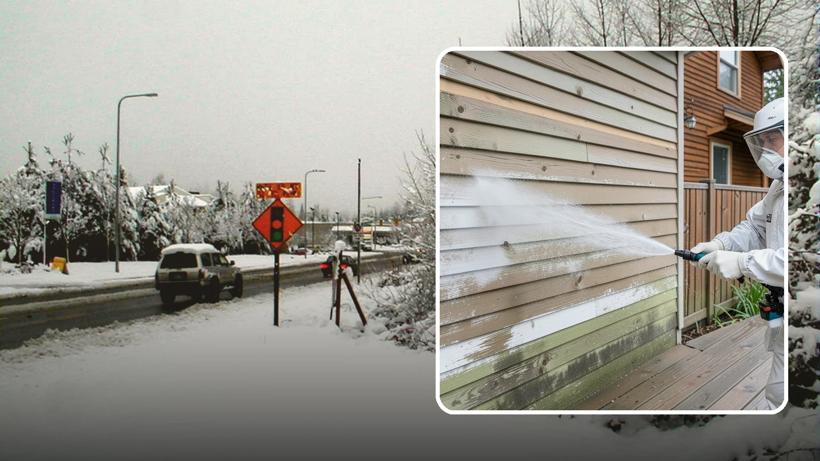 Wood Siding Washing in Newcastle, King County, WA - Wood siding washing removes mildew and gray weathering from natural boards using gentle methods that will not raise the grain.