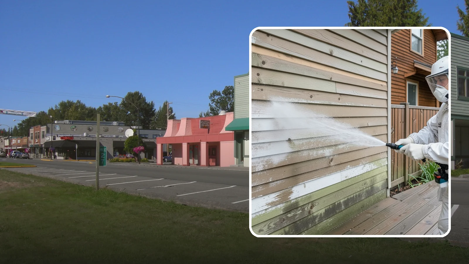 Wood Siding Washing in Snoqualmie, King County, WA - Wood siding washing removes mildew and gray weathering from natural boards using gentle methods that will not raise the grain.