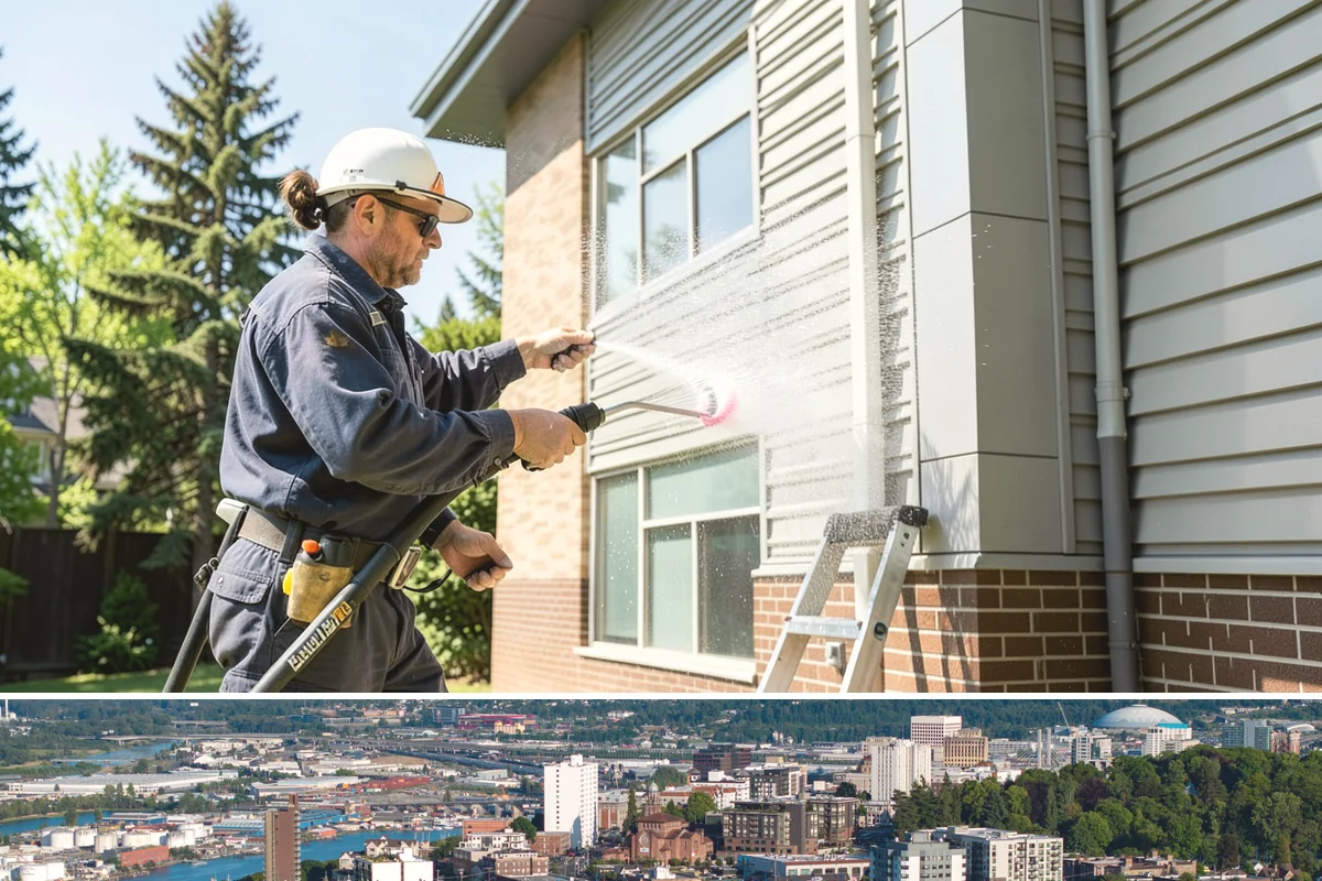 Wood Siding Washing in Tacoma, Pierce County, WA - Late spring through summer offers the dry days wood needs to fully cure before any sealer is applied.