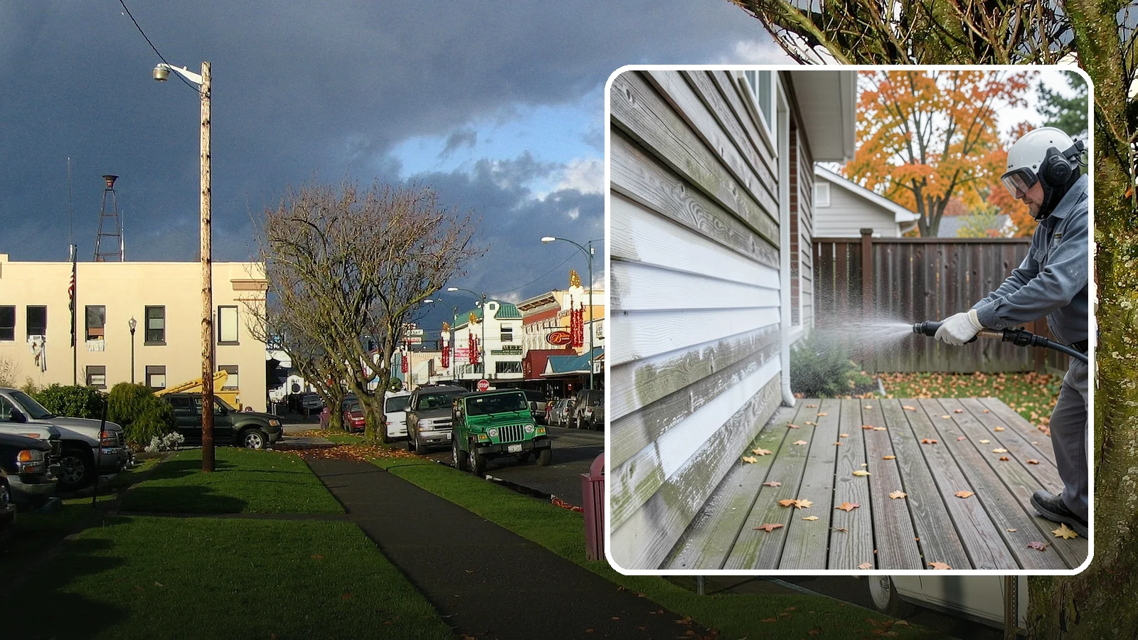 Wood Surface Cleaning in Arlington, Snohomish County, WA - Soft, wood-safe cleaning of siding, decks, and wood features that removes mildew and graying without splintering the grain.