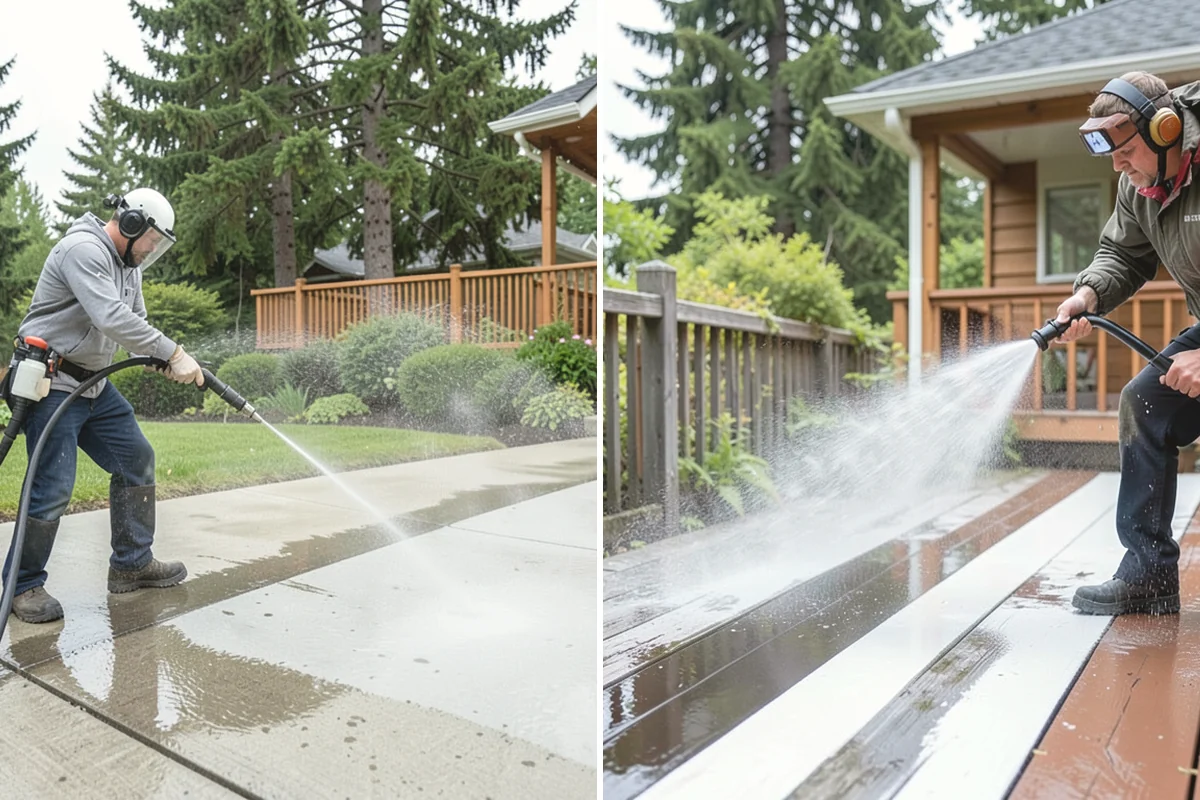 Wood Surface Cleaning in Black Diamond, King County, WA - Inspect the wood and its condition