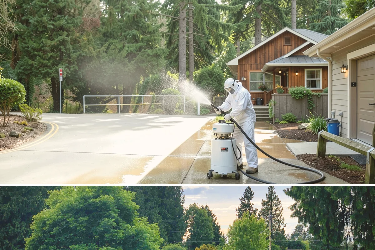 Wood Surface Cleaning in Bonney Lake, Pierce County, WA - Clean wood surfaces in late spring or summer so the boards can dry and, if desired, be sealed within the same dry window.