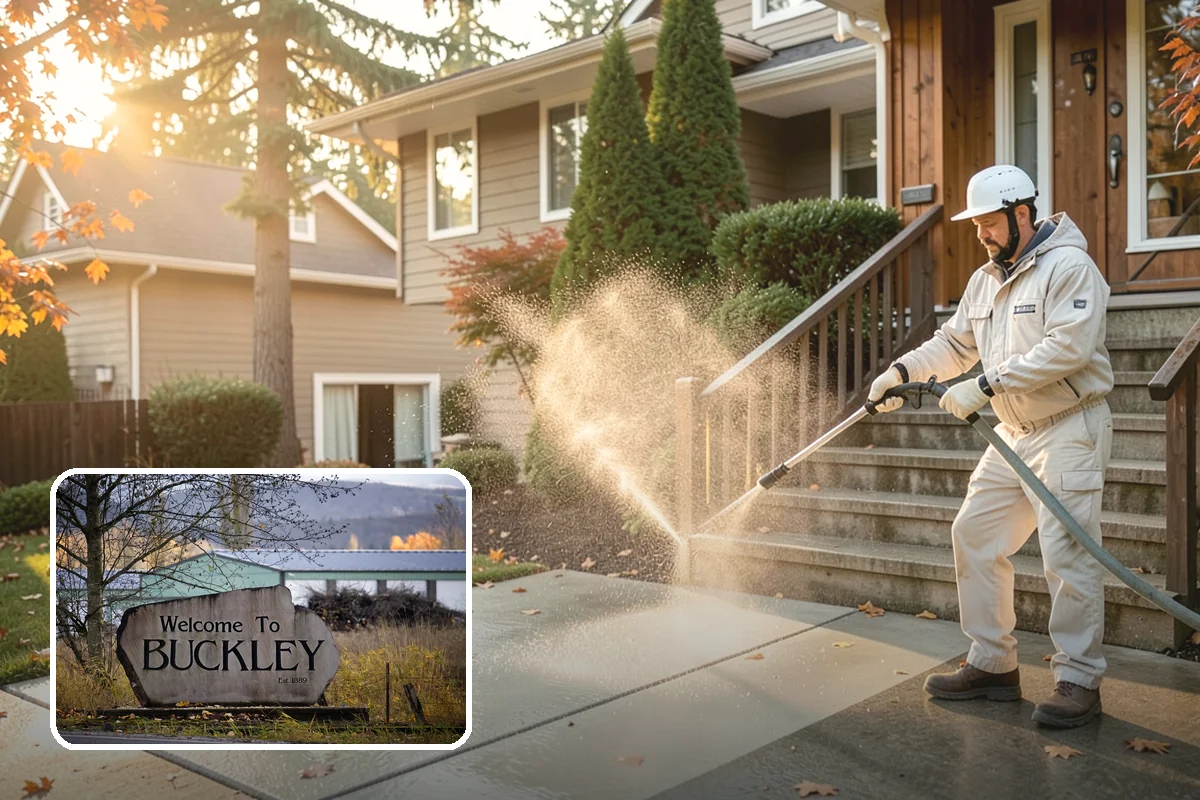 Wood Surface Cleaning in Buckley, Pierce County, WA - Removes mildew and surface graying from wood