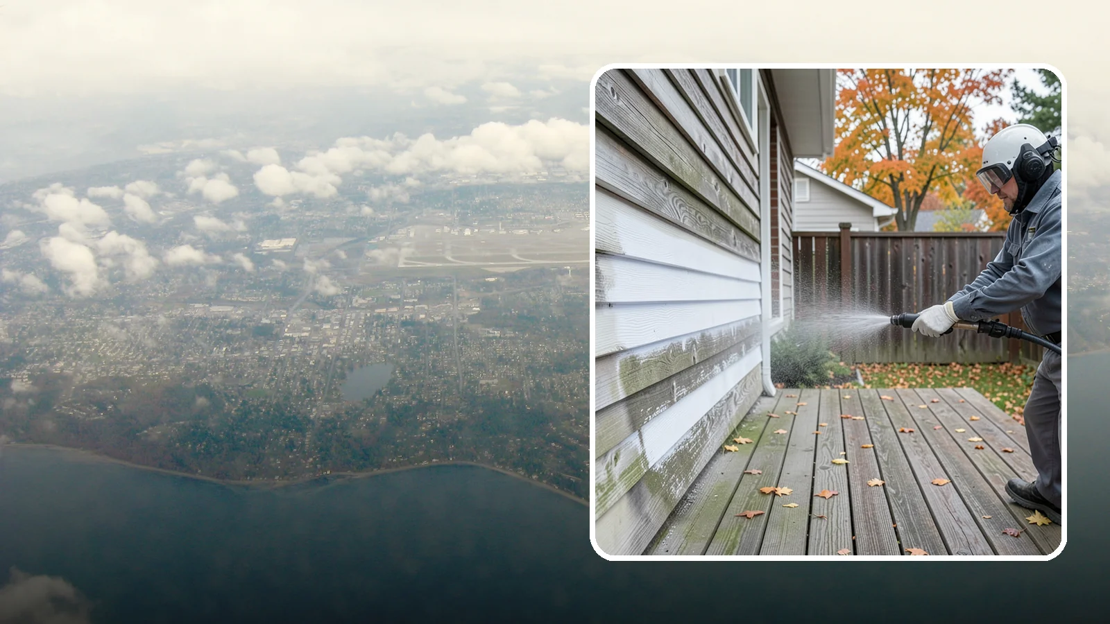 Wood Surface Cleaning in Burien, King County, WA - Soft, wood-safe cleaning of siding, decks, and wood features that removes mildew and graying without splintering the grain.
