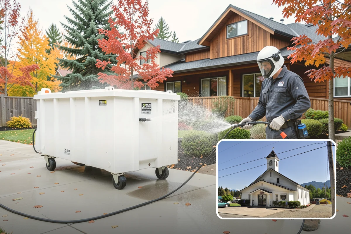Wood Surface Cleaning in Concrete, Skagit County, WA - Removes mildew and surface graying from wood