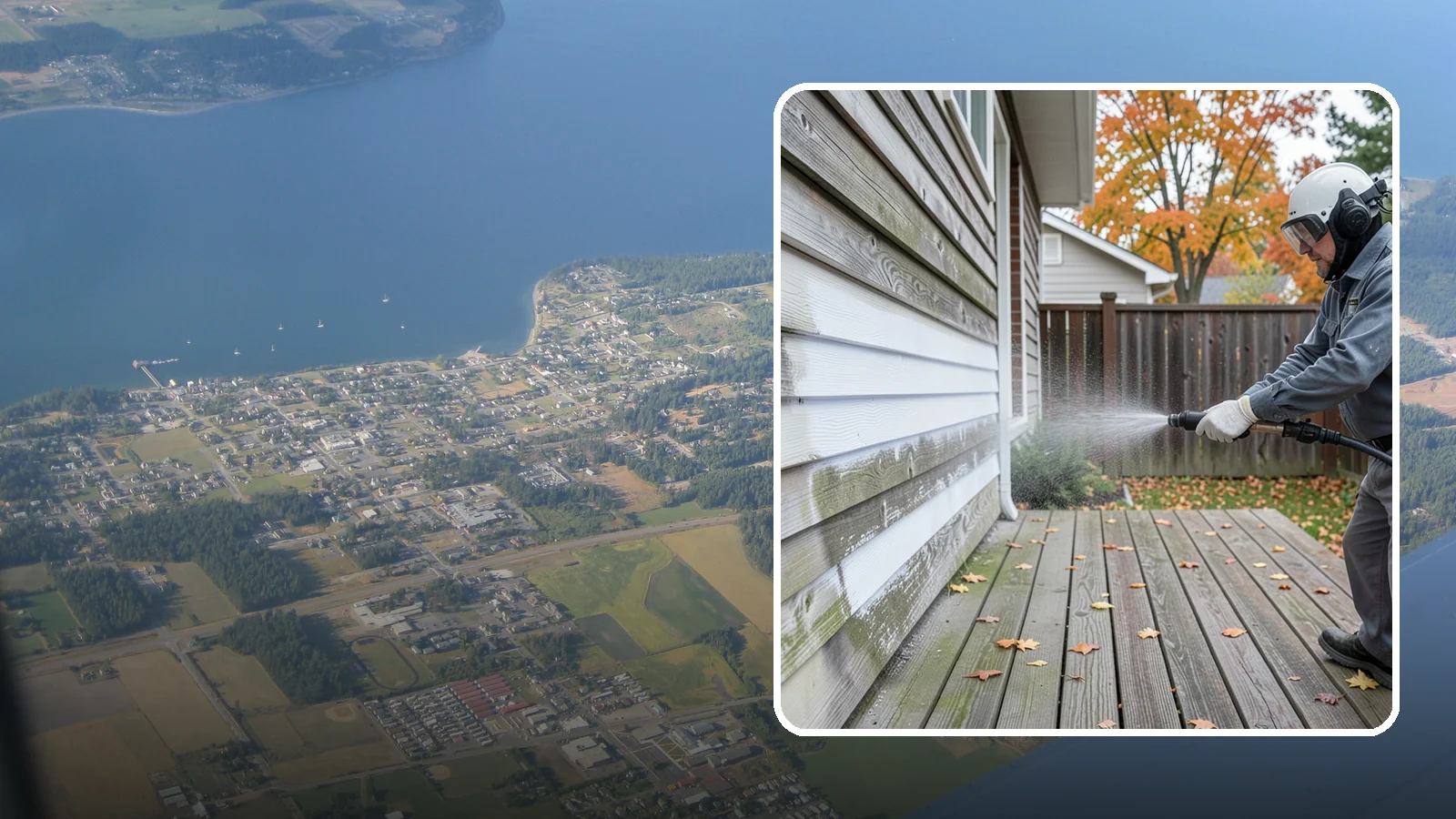 Wood Surface Cleaning in Coupeville, Island County, WA - Soft, wood-safe cleaning of siding, decks, and wood features that removes mildew and graying without splintering the grain.