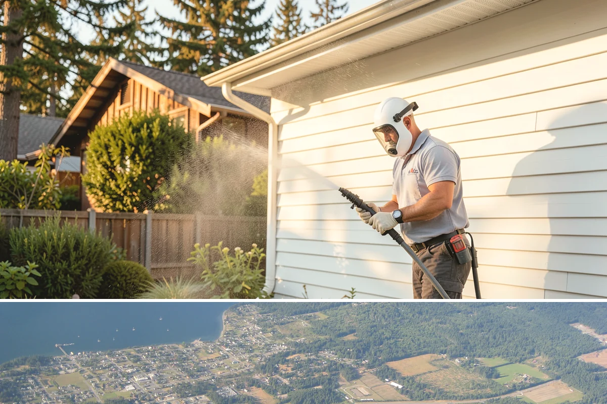 Wood Surface Cleaning in Coupeville, Island County, WA - Clean wood surfaces in late spring or summer so the boards can dry and, if desired, be sealed within the same dry window.