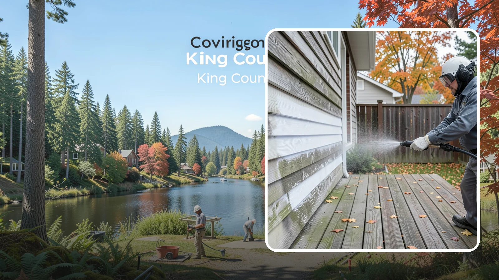 Wood Surface Cleaning in Covington, King County, WA - Soft, wood-safe cleaning of siding, decks, and wood features that removes mildew and graying without splintering the grain.