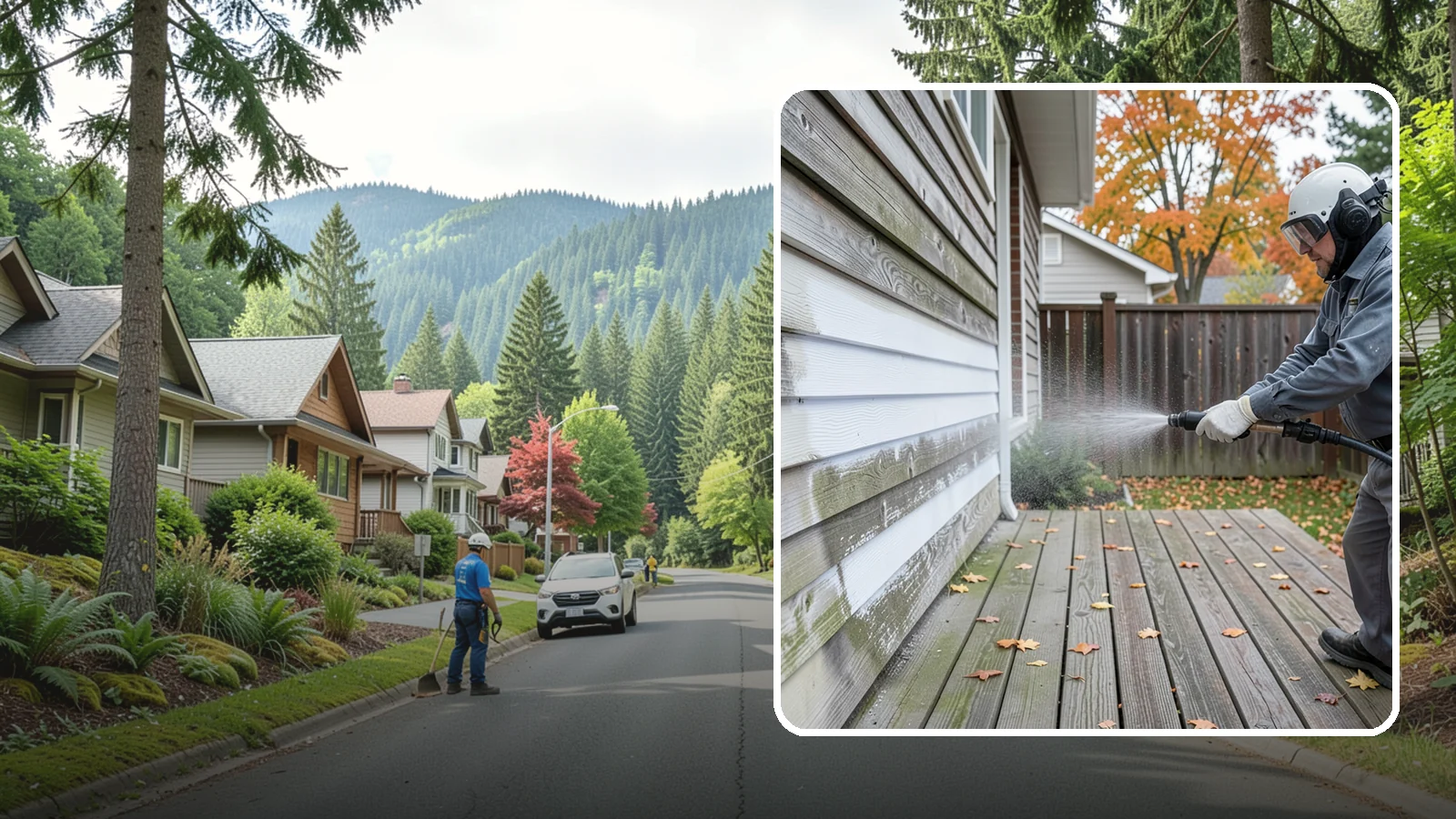 Wood Surface Cleaning in Darrington, Snohomish County, WA - Soft, wood-safe cleaning of siding, decks, and wood features that removes mildew and graying without splintering the grain.