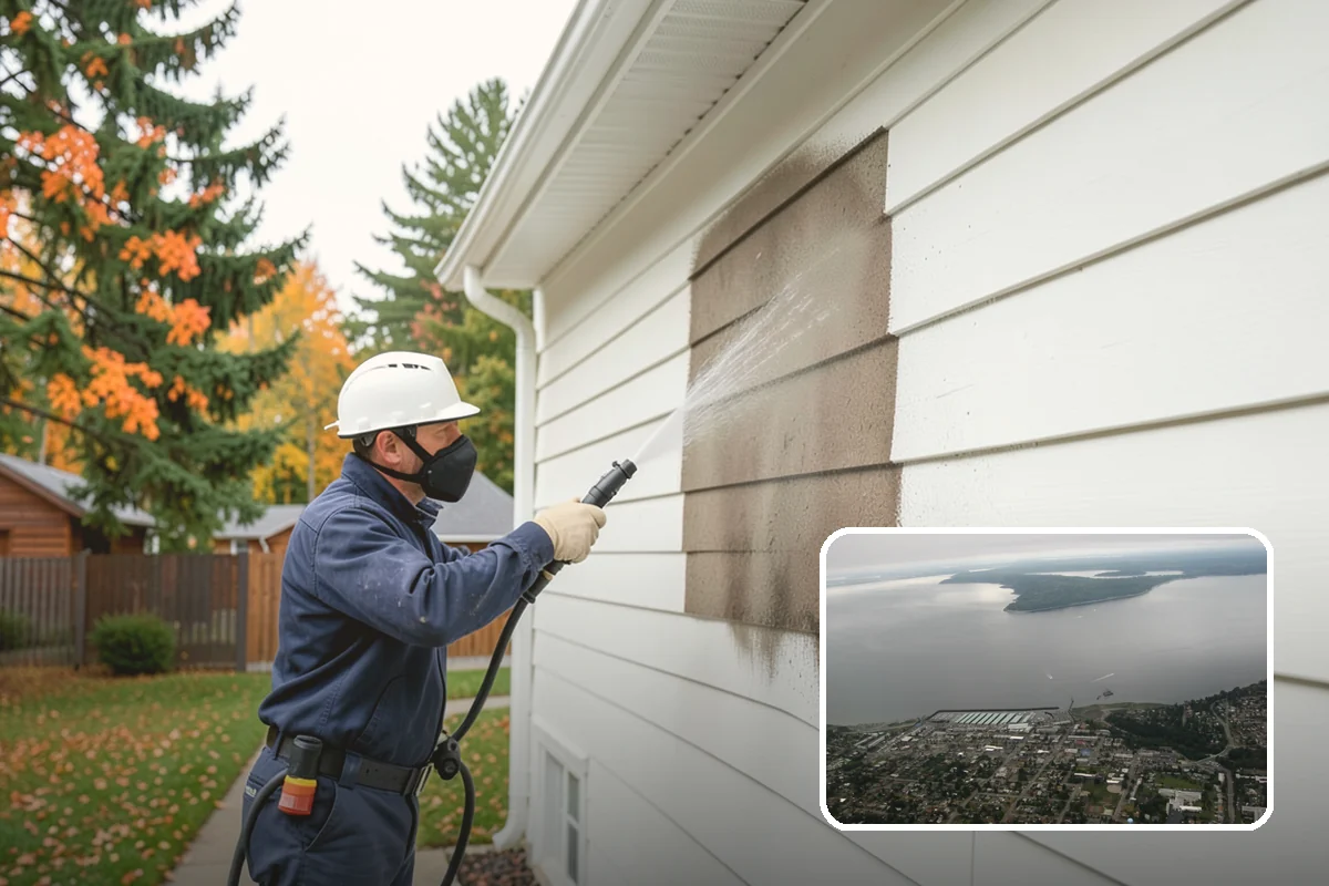 Wood Surface Cleaning in Des Moines, King County, WA - Removes mildew and surface graying from wood