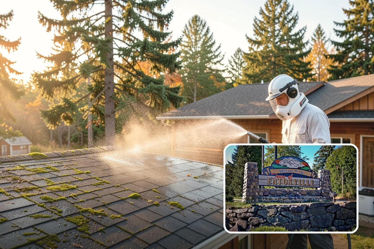 Wood Surface Cleaning in Eatonville, Pierce County, WA - Removes mildew and surface graying from wood