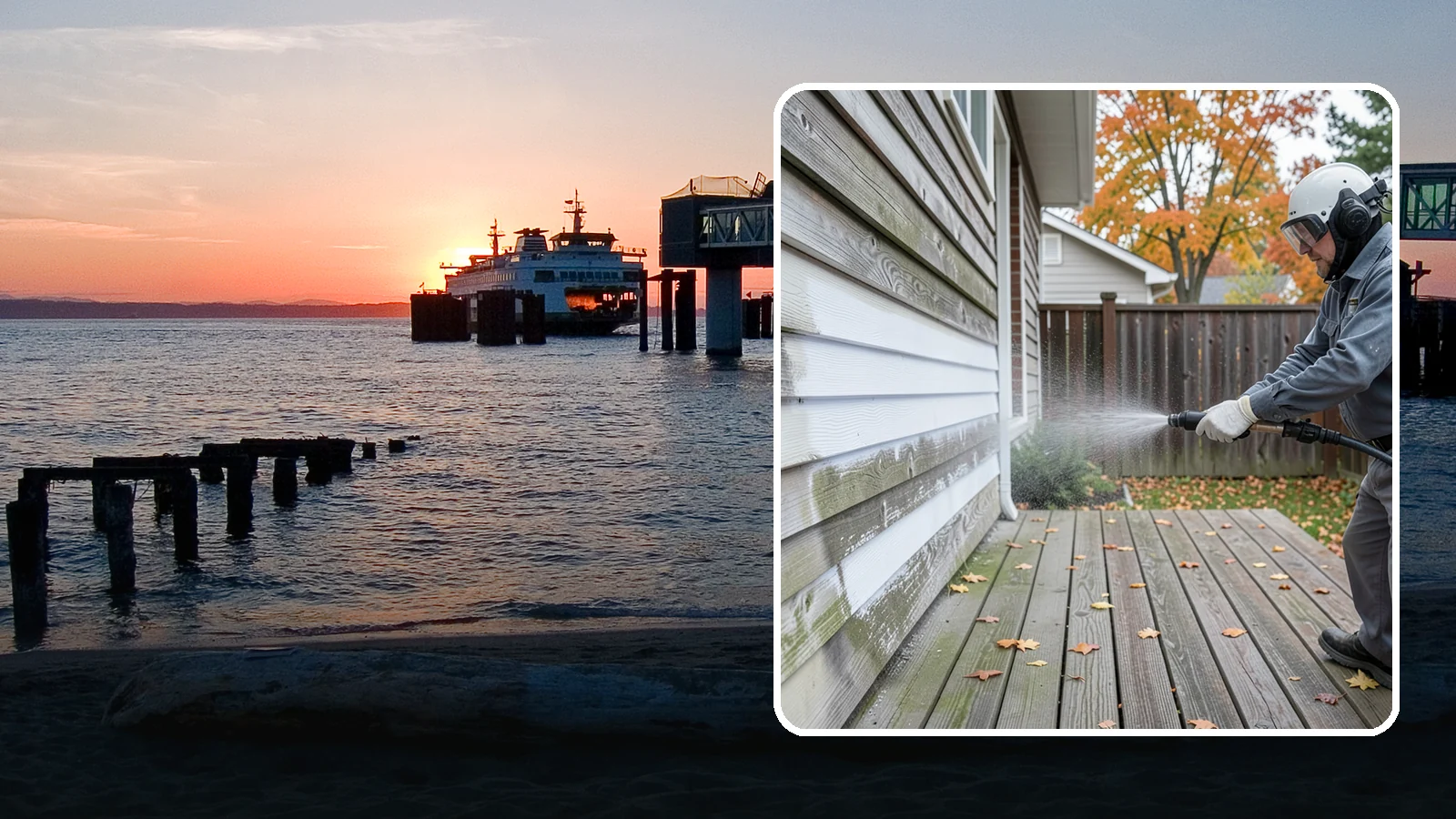 Wood Surface Cleaning in Edmonds, Snohomish County, WA - Soft, wood-safe cleaning of siding, decks, and wood features that removes mildew and graying without splintering the grain.