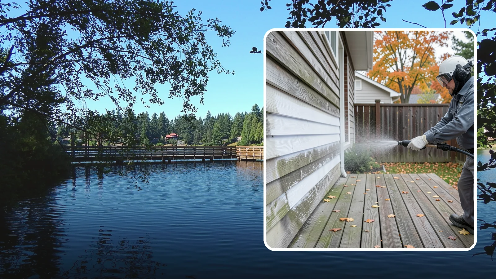 Wood Surface Cleaning in Federal Way, King County, WA - Soft, wood-safe cleaning of siding, decks, and wood features that removes mildew and graying without splintering the grain.