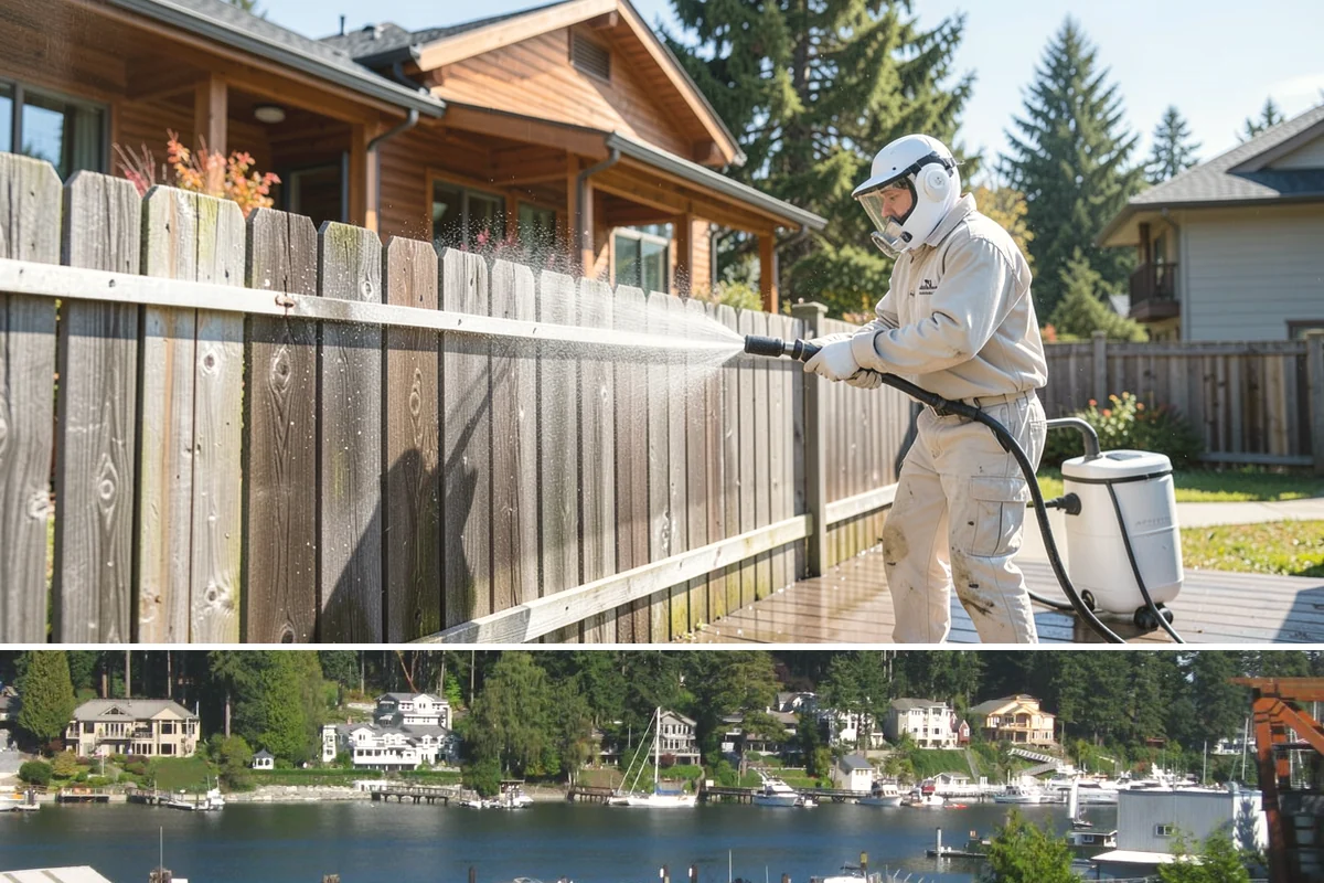 Wood Surface Cleaning in Gig Harbor, Pierce County, WA - Clean wood surfaces in late spring or summer so the boards can dry and, if desired, be sealed within the same dry window.