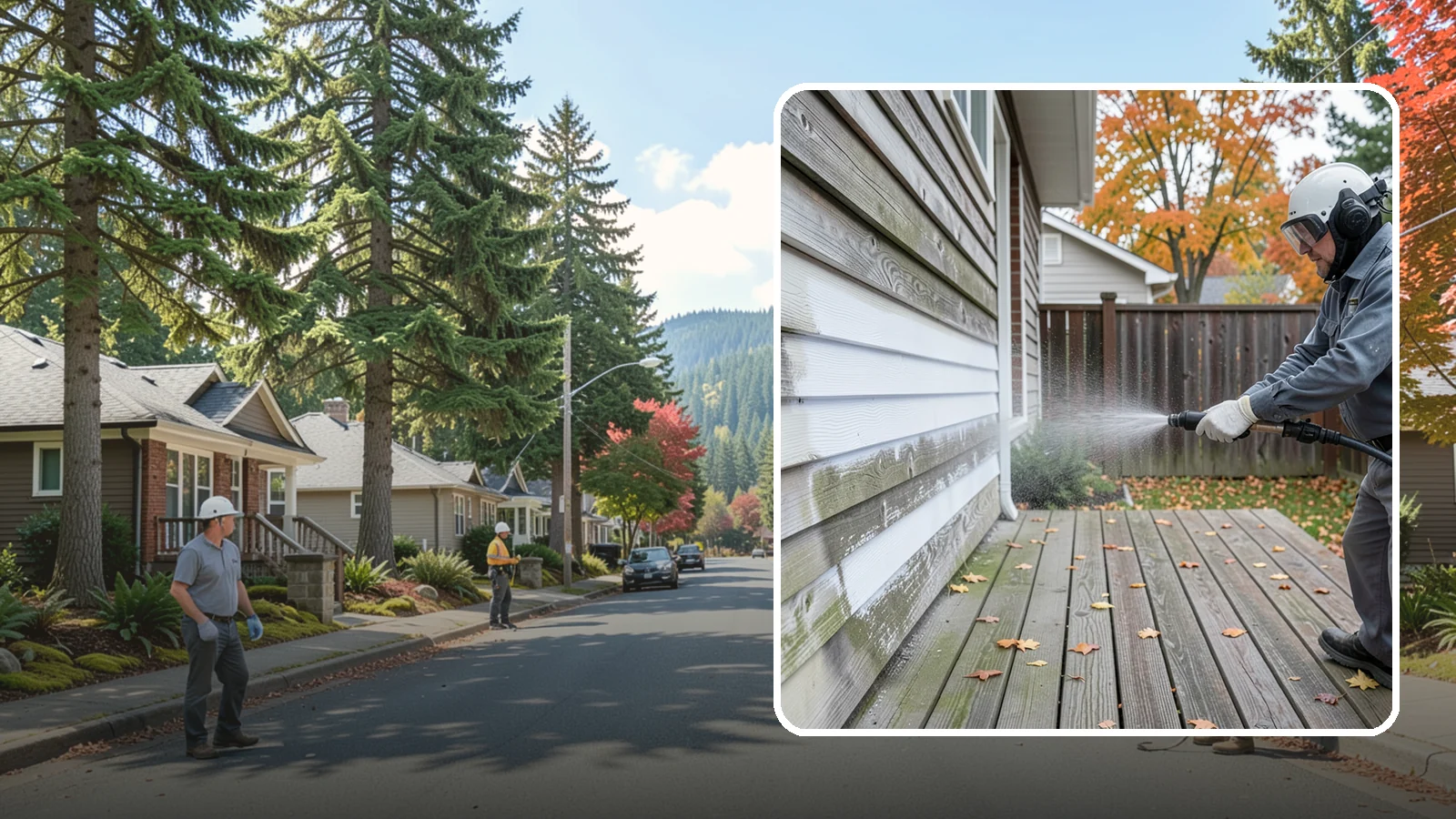 Wood Surface Cleaning in Hunts Point, King County, WA - Soft, wood-safe cleaning of siding, decks, and wood features that removes mildew and graying without splintering the grain.