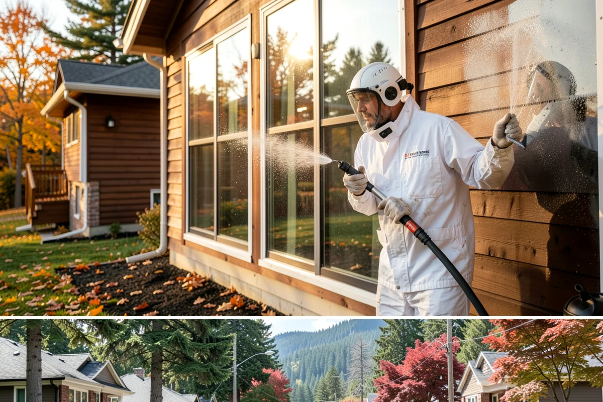 Wood Surface Cleaning in Hunts Point, King County, WA - Clean wood surfaces in late spring or summer so the boards can dry and, if desired, be sealed within the same dry window.
